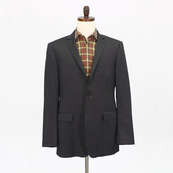 DKNY 44L Gray Blazer Sport Coat Jacket 2-Button Solid T869 - Picture 1 of 11
